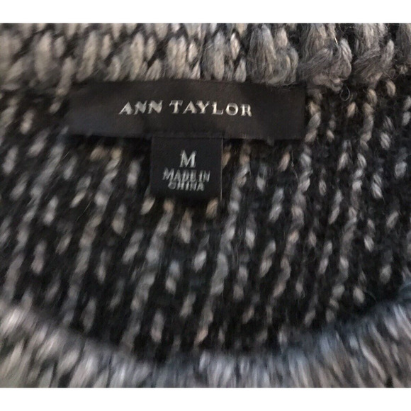 ANN TAYLOR Cardigan Grey Knit Wool Mohair Blend Button-Front Women’s Sz Med - Picture 3 of 6